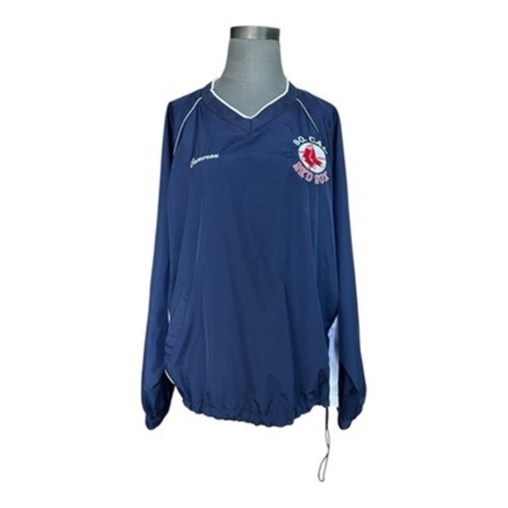 Augusta Sportswear Boston Red Sox Cameron Navy V Neck Pullover Windbreaker L G+ - Picture 3 of 7
